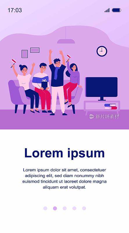 Football fans, championship, leisure at home concept